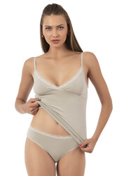 Özkan 27027 Kadın Pamuklu Likralı Modal Esnek Rahat İnce Askılı Atlet Külot İç Giyim Takım - Thumbnail