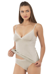 Özkan 27027 Kadın Pamuklu Likralı Modal Esnek Rahat İnce Askılı Atlet Külot İç Giyim Takım - Thumbnail