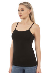 Özkan 27105 Kadın Pamuklu Modal Esnek Rahat İp Askılı Örme Atlet - Thumbnail