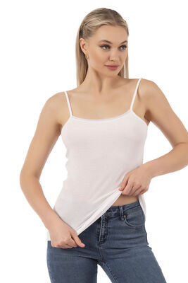 Özkan Underwear - Özkan 27105 Kadın Pamuklu Modal Esnek Rahat İp Askılı Örme Atlet