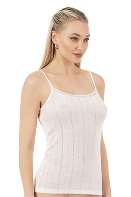 Özkan Underwear - Özkan 27106 Kadın Viskon Transferli Ribana Esnek Rahat İp Askılı Örme Atle