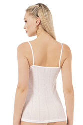 Özkan 27106 Kadın Viskon Transferli Ribana Esnek Rahat İp Askılı Örme Atle - Thumbnail