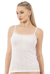 Özkan 27106 Kadın Viskon Transferli Ribana Esnek Rahat İp Askılı Örme Atle - Thumbnail