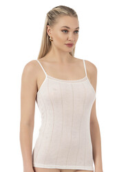 Özkan 27106 Kadın Viskon Transferli Ribana Esnek Rahat İp Askılı Örme Atle - Thumbnail