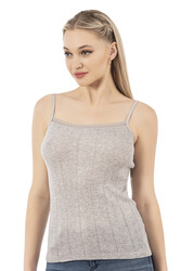 Özkan 27106 Kadın Viskon Transferli Ribana Esnek Rahat İp Askılı Örme Atle - Thumbnail