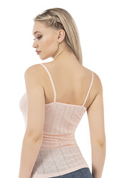 Özkan 27106 Kadın Viskon Transferli Ribana Esnek Rahat İp Askılı Örme Atle - Thumbnail