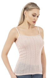 Özkan 27106 Kadın Viskon Transferli Ribana Esnek Rahat İp Askılı Örme Atle - Thumbnail