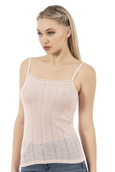 Özkan 27106 Kadın Viskon Transferli Ribana Esnek Rahat İp Askılı Örme Atle - Thumbnail