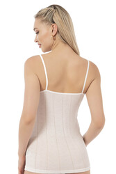 Özkan 27106 Kadın Viskon Transferli Ribana Esnek Rahat İp Askılı Örme Atle - Thumbnail