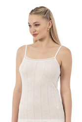 Özkan 27106 Kadın Viskon Transferli Ribana Esnek Rahat İp Askılı Örme Atle - Thumbnail