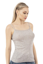 Özkan 27106 Kadın Viskon Transferli Ribana Esnek Rahat İp Askılı Örme Atle - Thumbnail