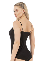 Özkan 27106 Kadın Viskon Transferli Ribana Esnek Rahat İp Askılı Örme Atle - Thumbnail