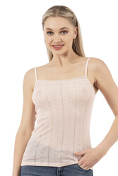 Özkan 27106 Kadın Viskon Transferli Ribana Esnek Rahat İp Askılı Örme Atle - Thumbnail