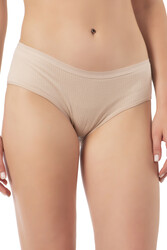 Özkan 27152 3'lü Paket Kadın Pamuk Likralı Ribana Esnek Rahat Yüksek Bel Bato Külot - Thumbnail