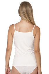 Özkan 27218 Kadın Premium Viskon Kumaş Kaşkorse Fitilli Esnek Rahat İp Askılı Atlet - Thumbnail