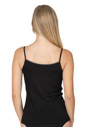 Özkan 27218 Kadın Premium Viskon Kumaş Kaşkorse Fitilli Esnek Rahat İp Askılı Atlet - Thumbnail