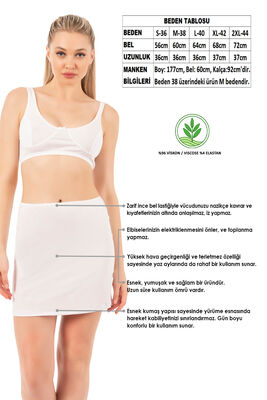 Özkan Underwear - Özkan 27290 Kadın Viskon Diz Üstü Mini Boy Astar Jüpon Kombinezon (1)