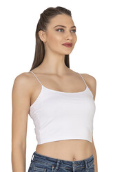 Özkan 27370 Kadın Modal Pamuklu Likralı Esnek Rahat Vücuda Oturan Spagetti Askılı Örme Crop Atlet - Thumbnail