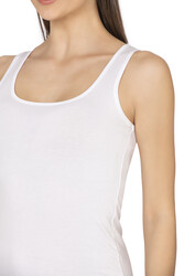 Özkan 27372 Kadın Premium Kumaş Viskon Diz Altı Uzun Esnek Rahat Kalın Askılı Kombinezon Elbise Jüpon Astar - Thumbnail