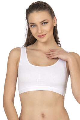 Özkan Underwear - Özkan 27408 Kadın Viskon Kumaş Çıkarılabilir Pedli Balensiz Kaşkorse Kalın Askılı Sütyen Büstiyer (1)