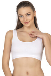 Özkan 27408 Kadın Viskon Kumaş Çıkarılabilir Pedli Balensiz Kaşkorse Kalın Askılı Sütyen Büstiyer - Thumbnail