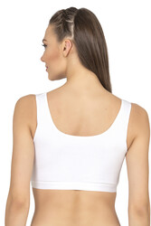 Özkan 27408 Kadın Viskon Kumaş Çıkarılabilir Pedli Balensiz Kaşkorse Kalın Askılı Sütyen Büstiyer - Thumbnail