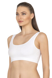 Özkan 27408 Kadın Viskon Kumaş Çıkarılabilir Pedli Balensiz Kaşkorse Kalın Askılı Sütyen Büstiyer - Thumbnail