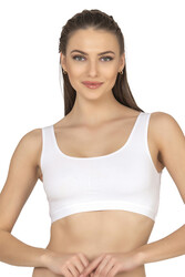 Özkan 27408 Kadın Viskon Kumaş Çıkarılabilir Pedli Balensiz Kaşkorse Kalın Askılı Sütyen Büstiyer - Thumbnail