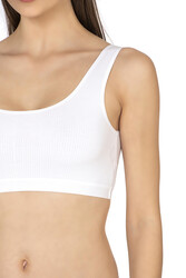 Özkan 27408 Kadın Viskon Kumaş Çıkarılabilir Pedli Balensiz Kaşkorse Kalın Askılı Sütyen Büstiyer - Thumbnail