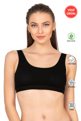 Özkan 27408 Kadın Viskon Kumaş Çıkarılabilir Pedli Balensiz Kaşkorse Kalın Askılı Sütyen Büstiyer - Thumbnail