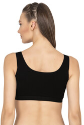 Özkan 27408 Kadın Viskon Kumaş Çıkarılabilir Pedli Balensiz Kaşkorse Kalın Askılı Sütyen Büstiyer - Thumbnail