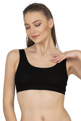 Özkan 27408 Kadın Viskon Kumaş Çıkarılabilir Pedli Balensiz Kaşkorse Kalın Askılı Sütyen Büstiyer - Thumbnail