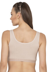 Özkan 27408 Kadın Viskon Kumaş Çıkarılabilir Pedli Balensiz Kaşkorse Kalın Askılı Sütyen Büstiyer - Thumbnail