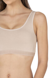 Özkan 27408 Kadın Viskon Kumaş Çıkarılabilir Pedli Balensiz Kaşkorse Kalın Askılı Sütyen Büstiyer - Thumbnail