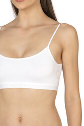 Özkan 27409 Kadın Pamuklu Likralı Çıkarılabilir Pedli Balensiz Süprem Kumaş İp Askılı Sporcu Sütyen Büstiyer - Thumbnail