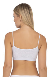 Özkan 27409 Kadın Pamuklu Likralı Çıkarılabilir Pedli Balensiz Süprem Kumaş İp Askılı Sporcu Sütyen Büstiyer - Thumbnail