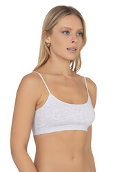 Özkan 27409 Kadın Pamuklu Likralı Çıkarılabilir Pedli Balensiz Süprem Kumaş İp Askılı Sporcu Sütyen Büstiyer - Thumbnail