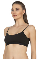 Özkan 27409 Kadın Pamuklu Likralı Çıkarılabilir Pedli Balensiz Süprem Kumaş İp Askılı Sporcu Sütyen Büstiyer - Thumbnail