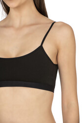 Özkan 27409 Kadın Pamuklu Likralı Çıkarılabilir Pedli Balensiz Süprem Kumaş İp Askılı Sporcu Sütyen Büstiyer - Thumbnail