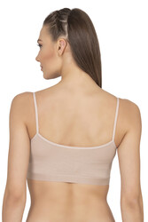 Özkan 27409 Kadın Pamuklu Likralı Çıkarılabilir Pedli Balensiz Süprem Kumaş İp Askılı Sporcu Sütyen Büstiyer - Thumbnail