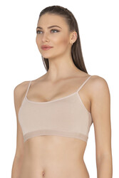 Özkan 27409 Kadın Pamuklu Likralı Çıkarılabilir Pedli Balensiz Süprem Kumaş İp Askılı Sporcu Sütyen Büstiyer - Thumbnail