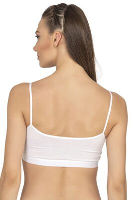 Özkan Underwear - Özkan 27409 Kadın Pamuklu Likralı Çıkarılabilir Pedli Balensiz Süprem Kumaş İp Askılı Sporcu Sütyen Büstiyer (1)