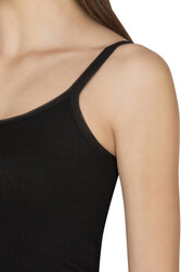 Özkan 27412 Kadın Viskon Kaşkorse Kumaş Esnek Rahat Tül Biyeli İp Askılı Atlet - Thumbnail