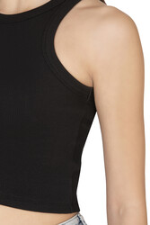 Özkan 27425 Kadın Pamuklu Kaşkorse Fitilli Halter Yaka Esnek Rahat Geniş Biyeli Crop Atlet Büstiyer - Thumbnail