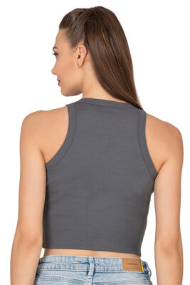 Özkan Underwear - Özkan 27425 Kadın Pamuklu Kaşkorse Fitilli Halter Yaka Esnek Rahat Geniş Biyeli Crop Atlet Büstiyer (1)