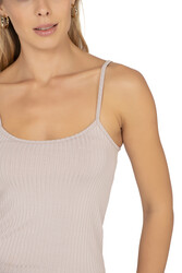 Özkan 27434 Kadın Viskon Kaşkorse Esnek Rahat Ayarlanabilir İp Askılı Crop Atlet Büstiyer - Thumbnail