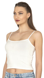 Özkan 27434 Kadın Viskon Kaşkorse Esnek Rahat Ayarlanabilir İp Askılı Crop Atlet Büstiyer - Thumbnail