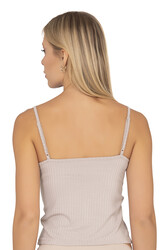 Özkan 27434 Kadın Viskon Kaşkorse Esnek Rahat Ayarlanabilir İp Askılı Crop Atlet Büstiyer - Thumbnail
