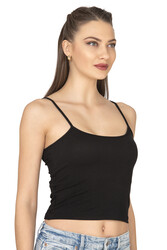 Özkan 27434 Kadın Viskon Kaşkorse Esnek Rahat Ayarlanabilir İp Askılı Crop Atlet Büstiyer - Thumbnail