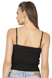 Özkan 27434 Kadın Viskon Kaşkorse Esnek Rahat Ayarlanabilir İp Askılı Crop Atlet Büstiyer - Thumbnail